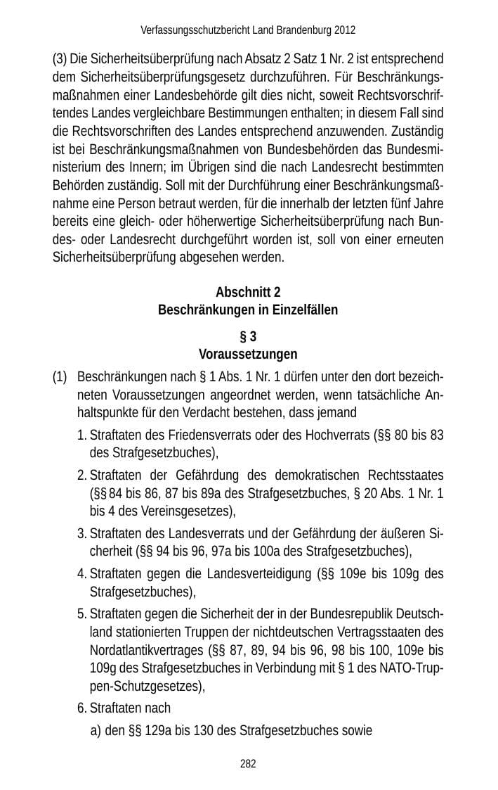 Seite 282 des Verfassungsschutzbericht 2012 Brandenburg