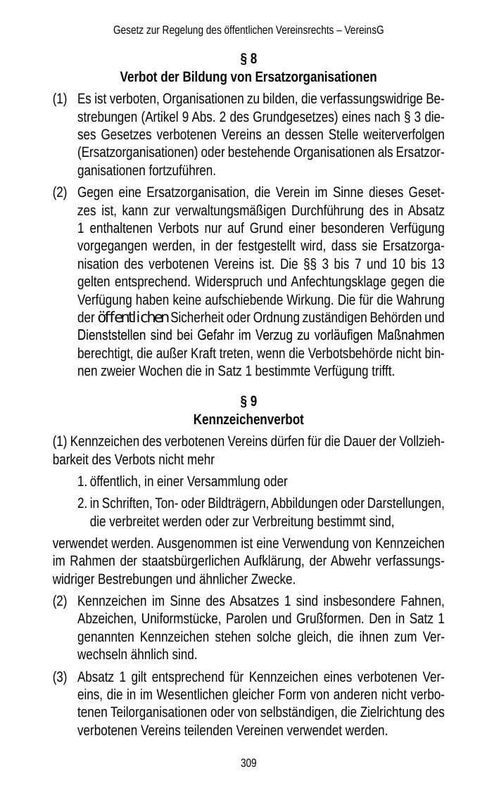 Seite 309 des Verfassungsschutzbericht 2012 Brandenburg