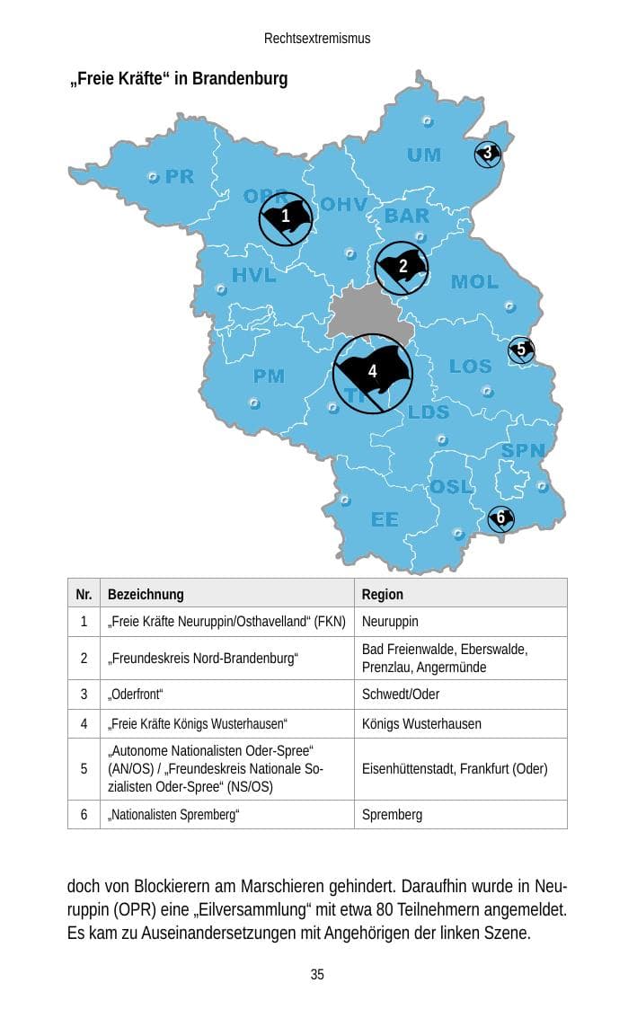 Seite 35 des Verfassungsschutzbericht 2012 Brandenburg