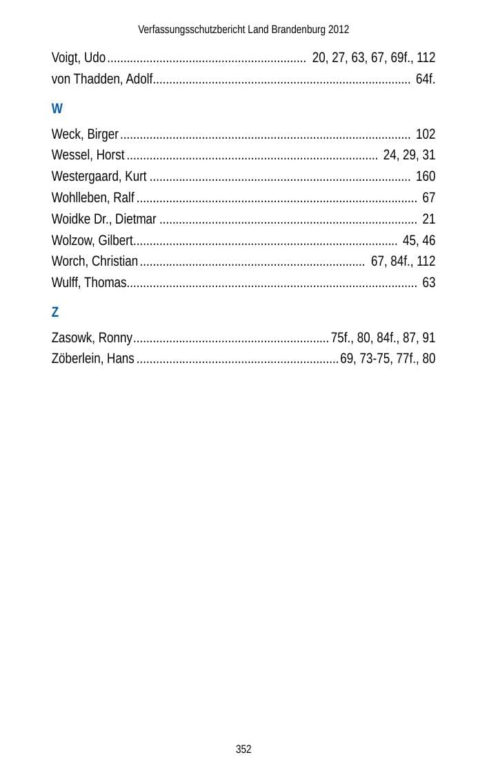 Seite 352 des Verfassungsschutzbericht 2012 Brandenburg