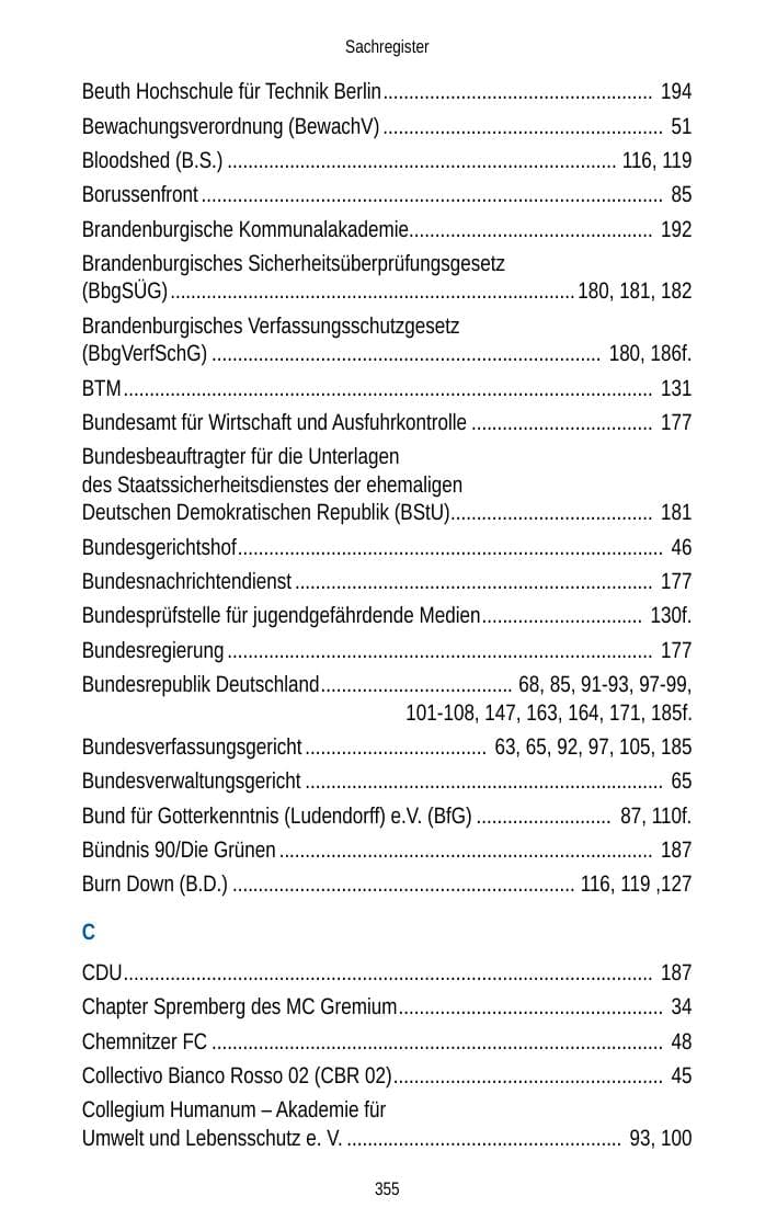 Seite 355 des Verfassungsschutzbericht 2012 Brandenburg
