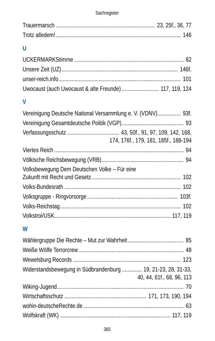 Seite 365 des Verfassungsschutzbericht 2012 Brandenburg