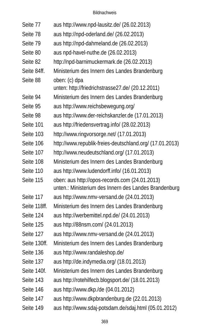 Seite 369 des Verfassungsschutzbericht 2012 Brandenburg