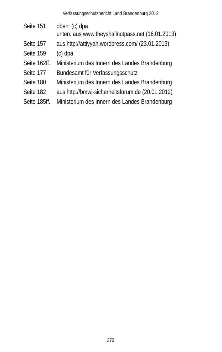Seite 370 des Verfassungsschutzbericht 2012 Brandenburg