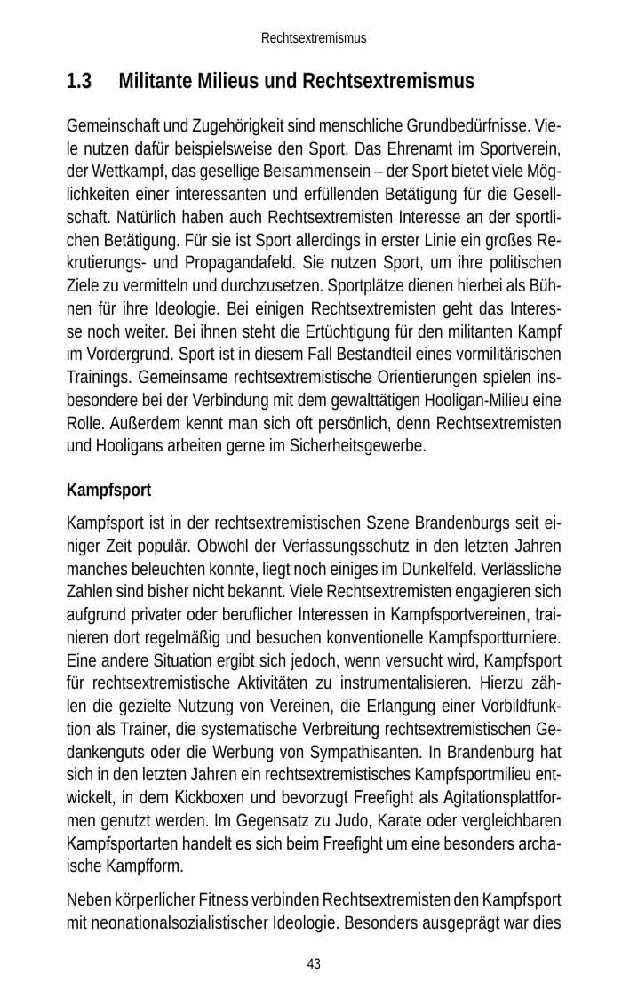 Seite 43 des Verfassungsschutzbericht 2012 Brandenburg
