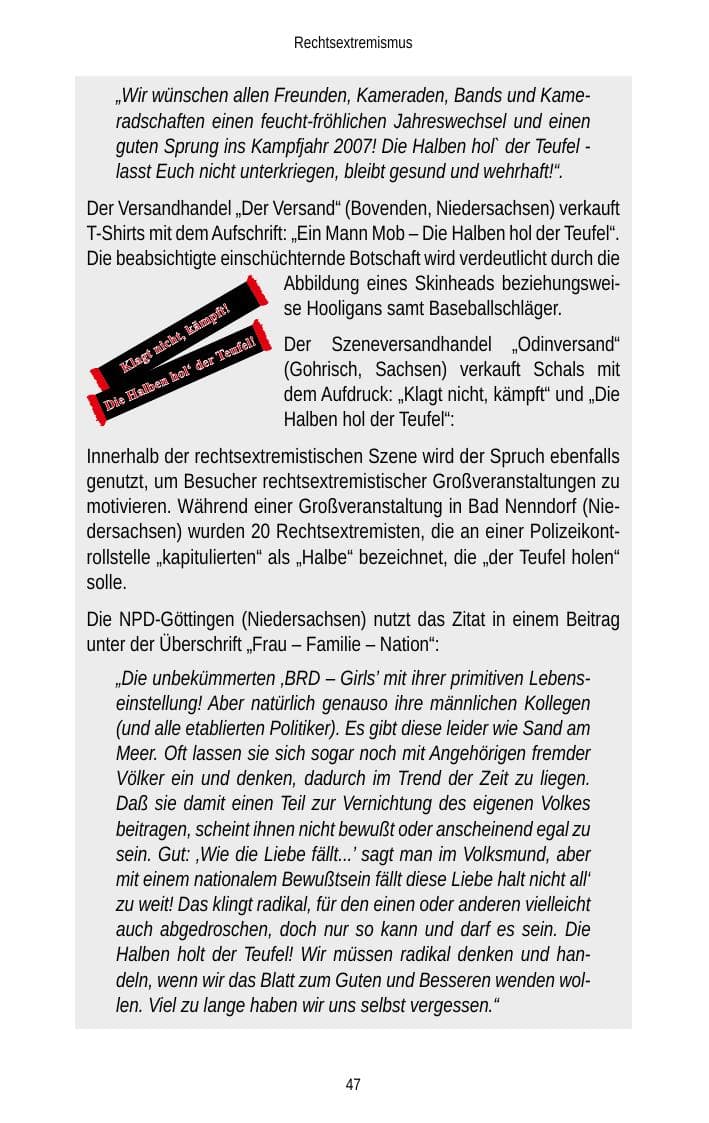 Seite 47 des Verfassungsschutzbericht 2012 Brandenburg
