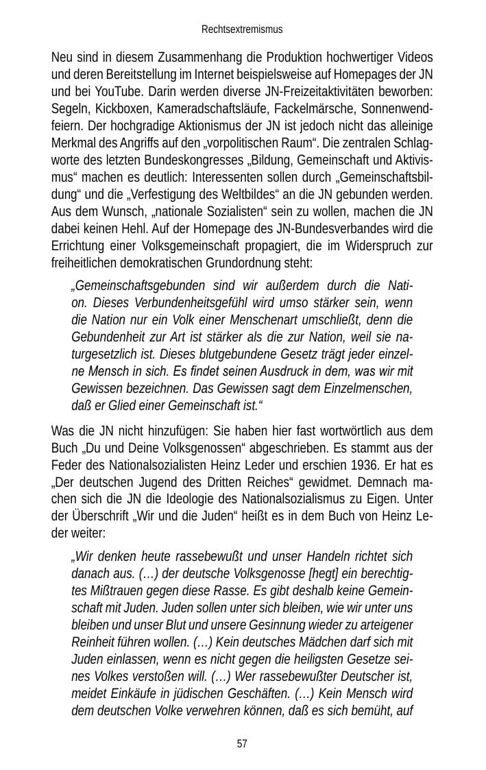 Seite 57 des Verfassungsschutzbericht 2012 Brandenburg