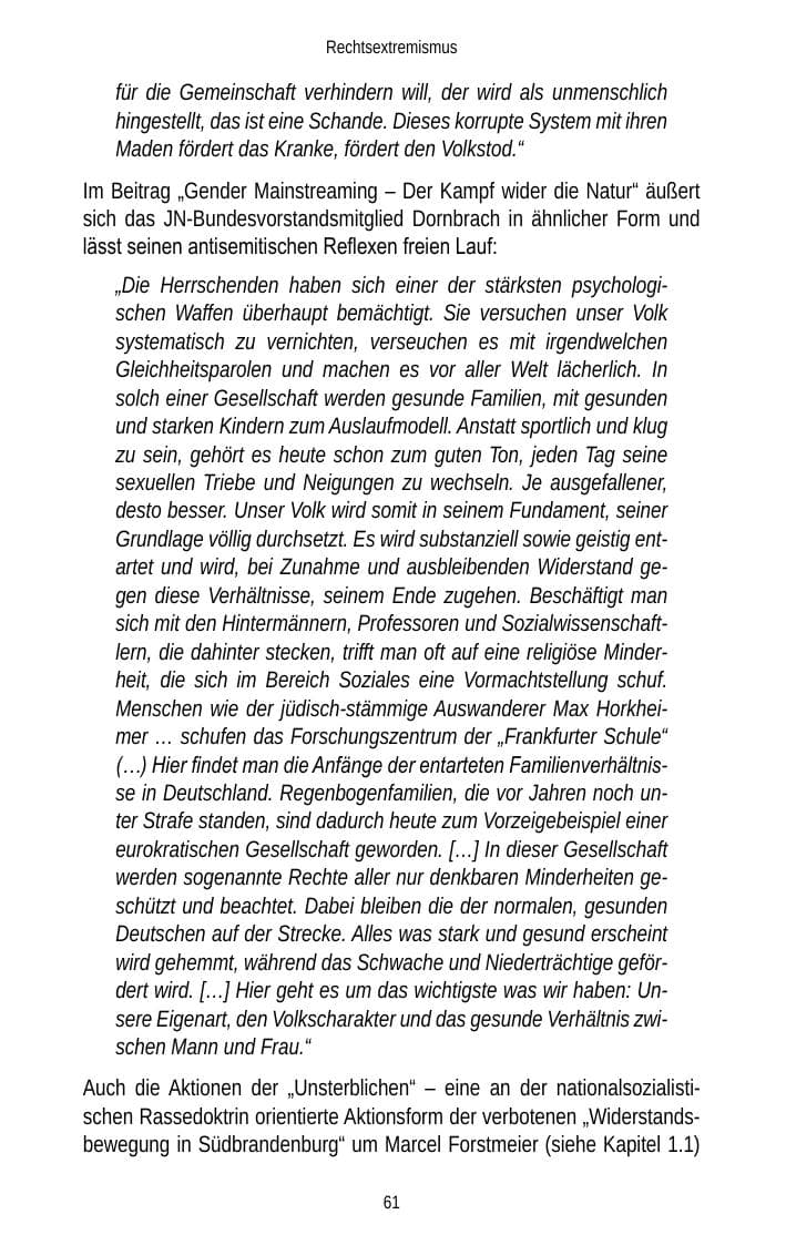 Seite 61 des Verfassungsschutzbericht 2012 Brandenburg