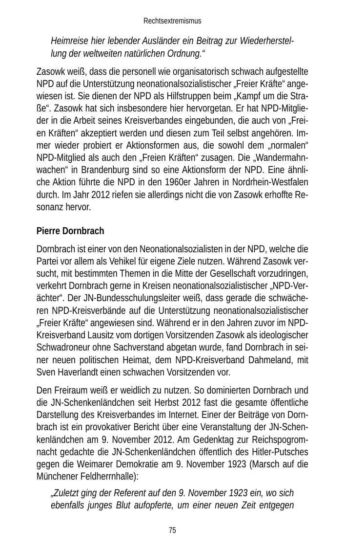 Seite 75 des Verfassungsschutzbericht 2012 Brandenburg