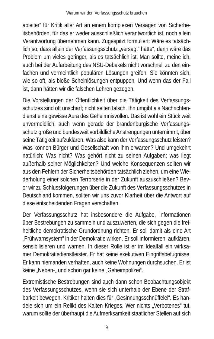 Seite 9 des Verfassungsschutzbericht 2012 Brandenburg