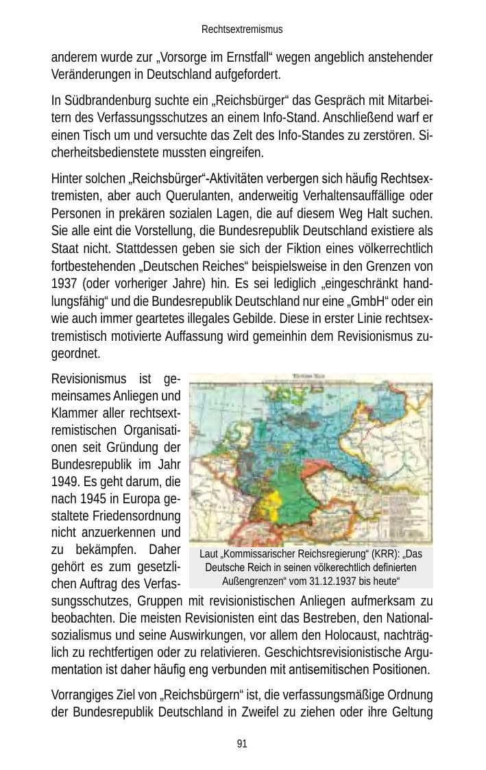 Seite 91 des Verfassungsschutzbericht 2012 Brandenburg