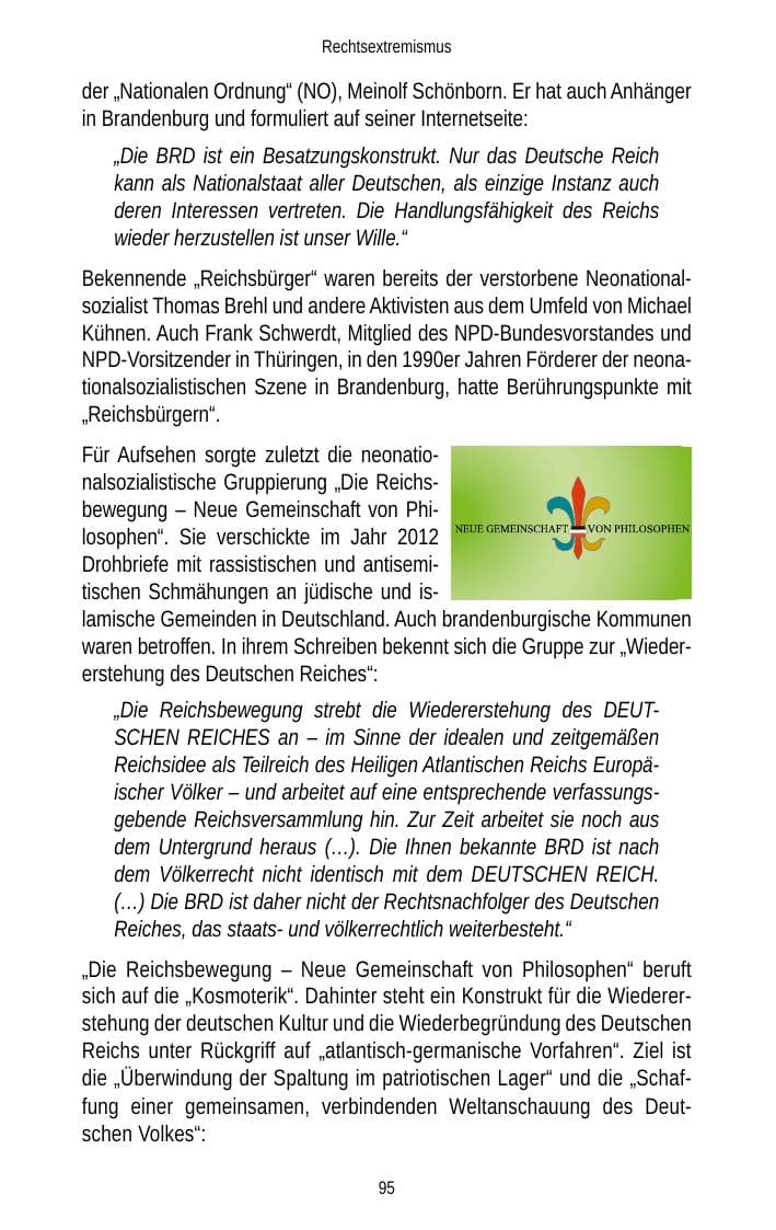 Seite 95 des Verfassungsschutzbericht 2012 Brandenburg