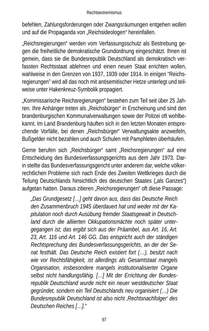 Seite 97 des Verfassungsschutzbericht 2012 Brandenburg