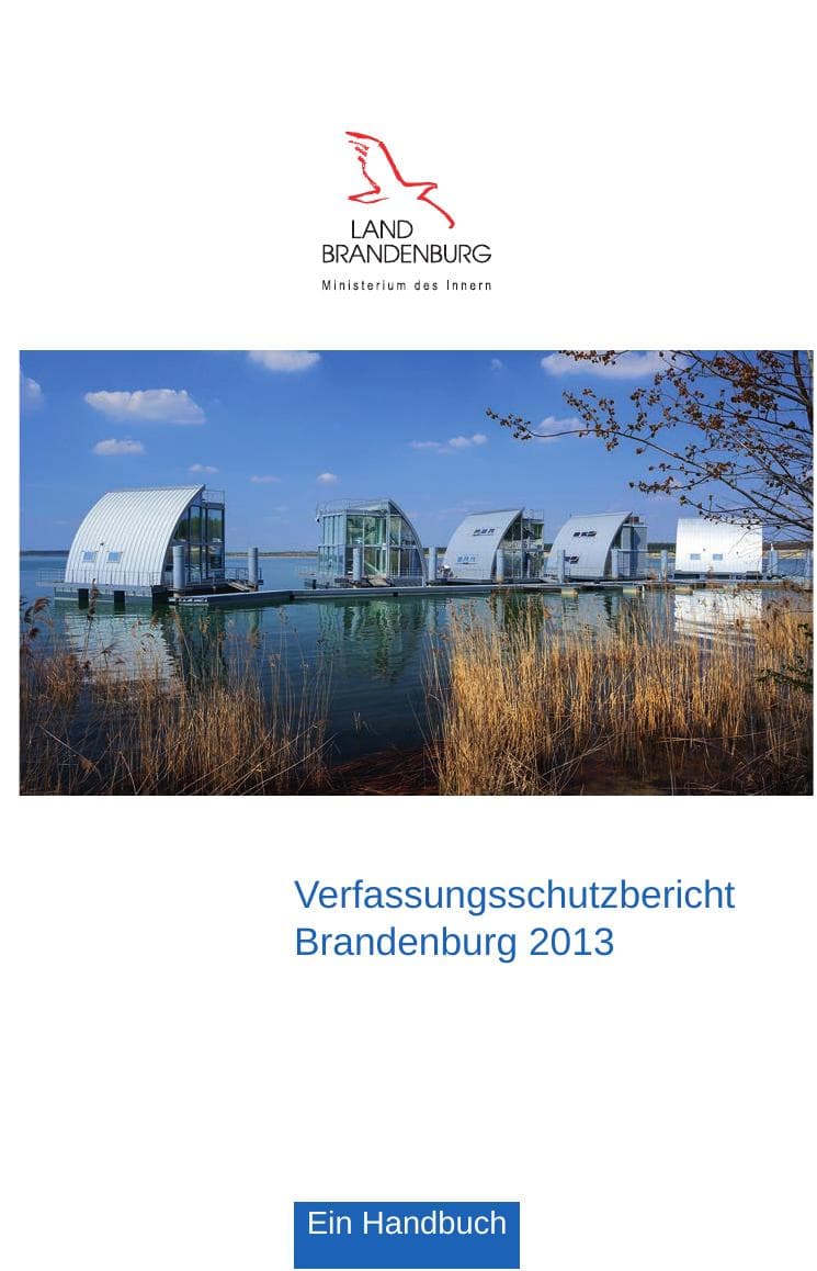 Seite 1 des Verfassungsschutzbericht 2013 Brandenburg