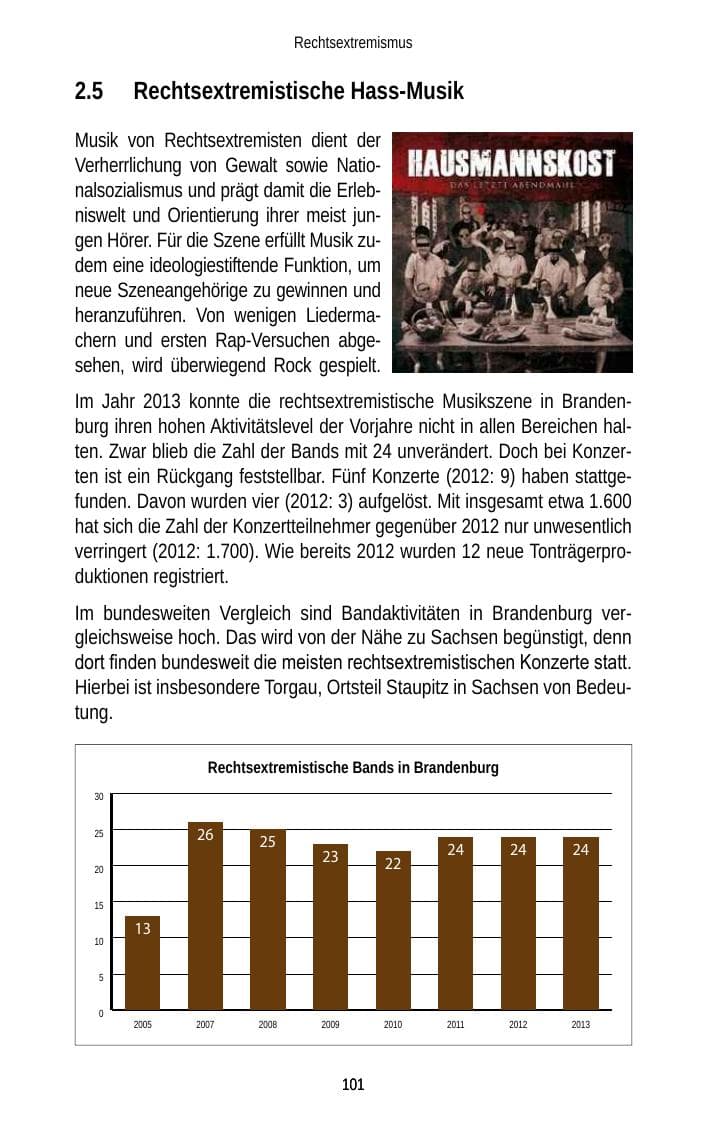 Seite 103 des Verfassungsschutzbericht 2013 Brandenburg