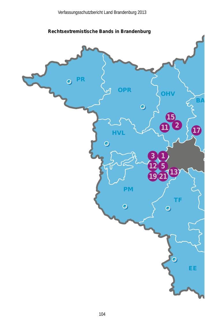 Seite 106 des Verfassungsschutzbericht 2013 Brandenburg