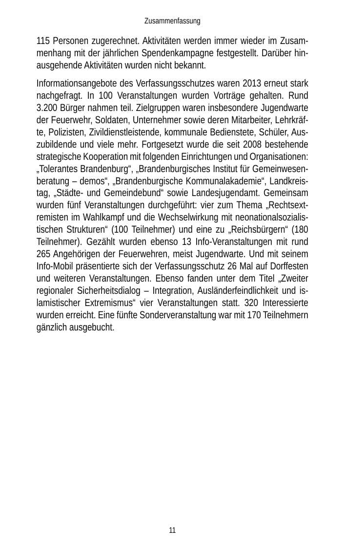 Seite 13 des Verfassungsschutzbericht 2013 Brandenburg