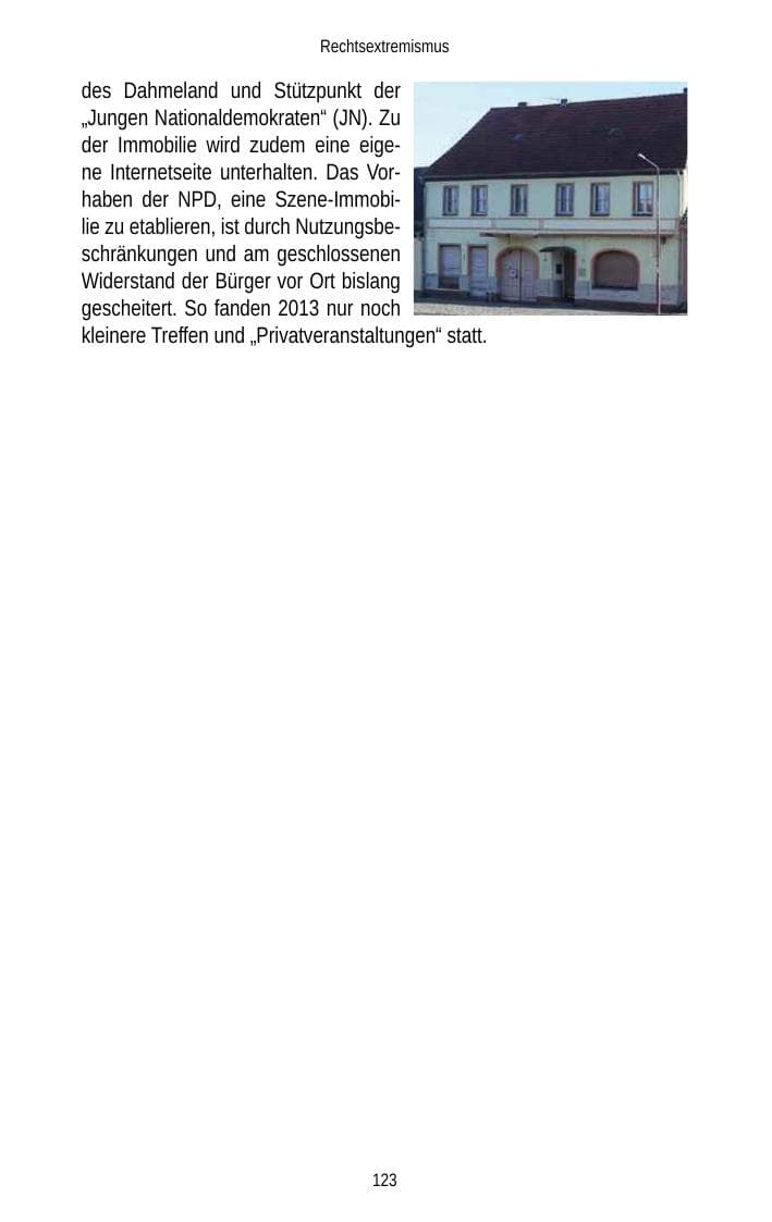 Seite 125 des Verfassungsschutzbericht 2013 Brandenburg