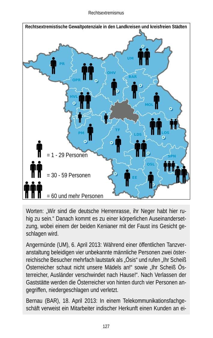 Seite 129 des Verfassungsschutzbericht 2013 Brandenburg
