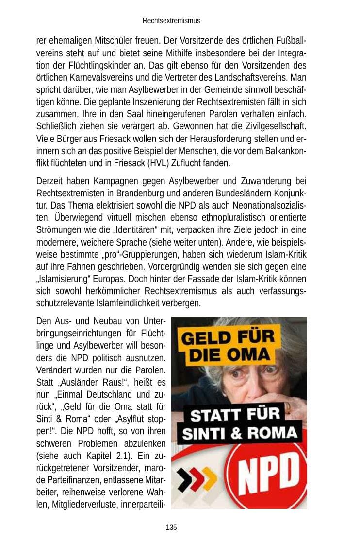 Seite 137 des Verfassungsschutzbericht 2013 Brandenburg