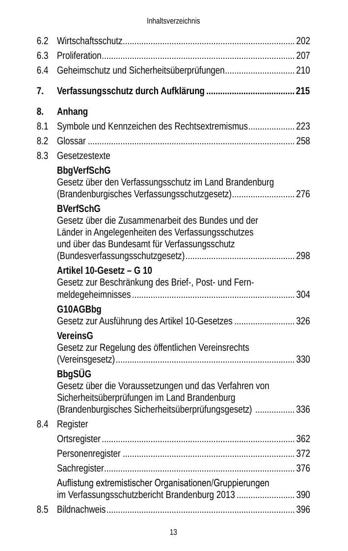 Seite 15 des Verfassungsschutzbericht 2013 Brandenburg