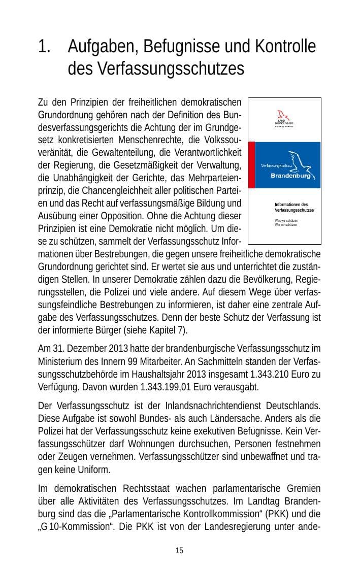 Seite 17 des Verfassungsschutzbericht 2013 Brandenburg