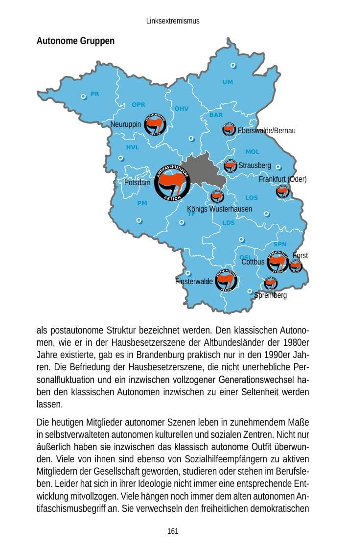 Seite 163 des Verfassungsschutzbericht 2013 Brandenburg
