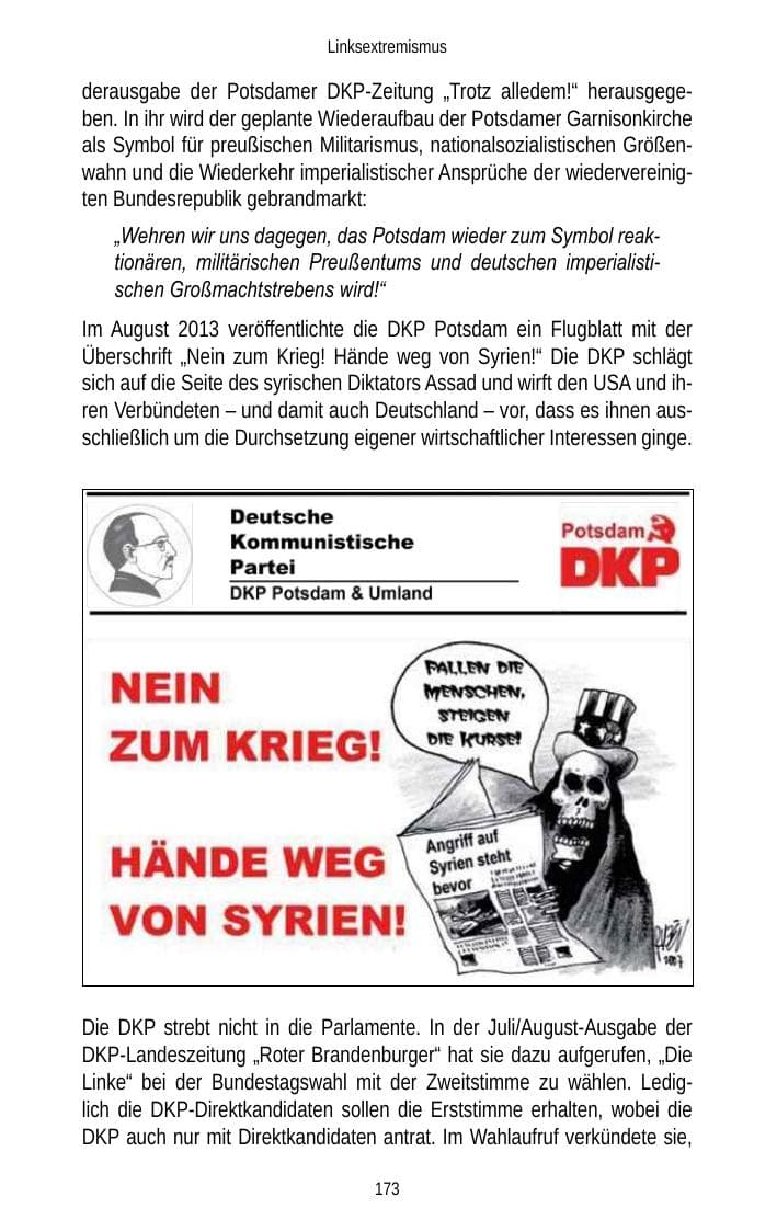 Seite 175 des Verfassungsschutzbericht 2013 Brandenburg
