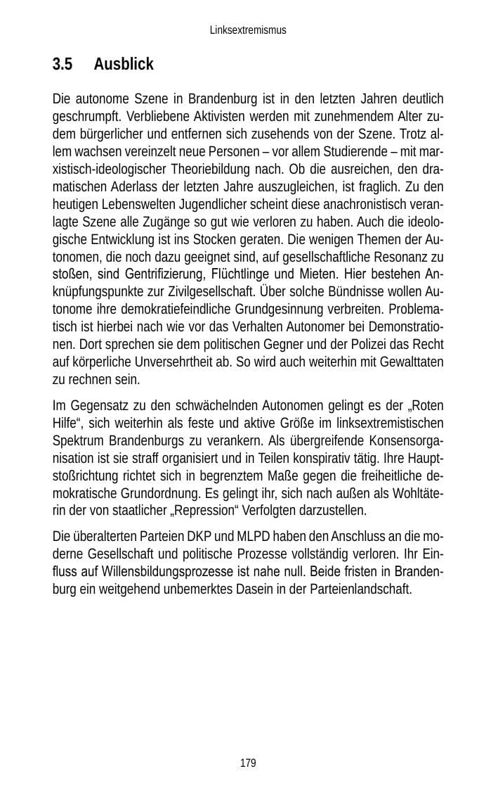 Seite 181 des Verfassungsschutzbericht 2013 Brandenburg
