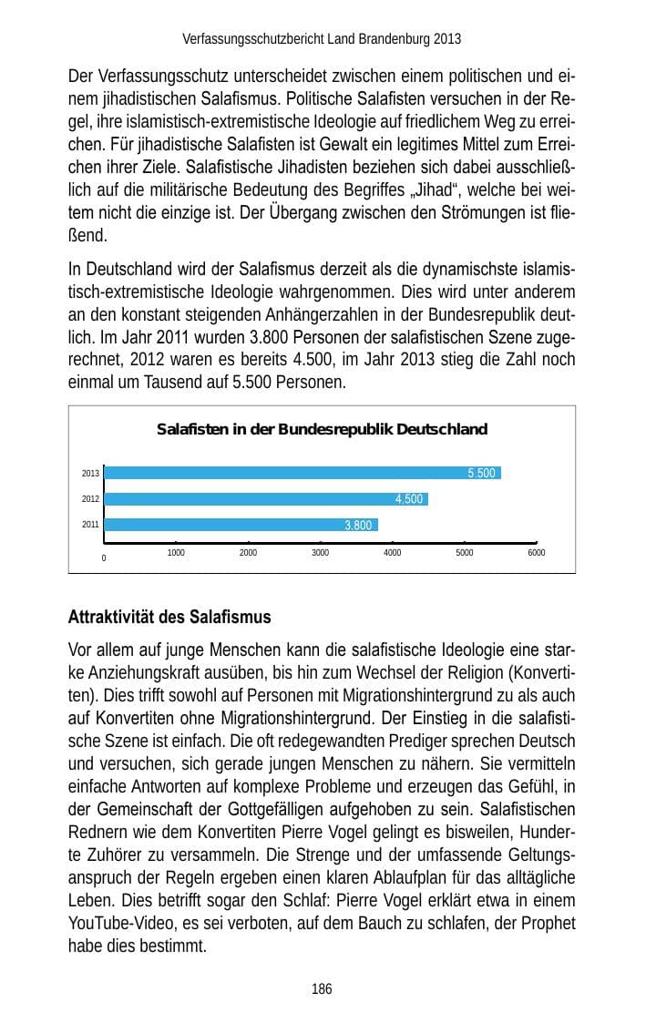 Seite 188 des Verfassungsschutzbericht 2013 Brandenburg
