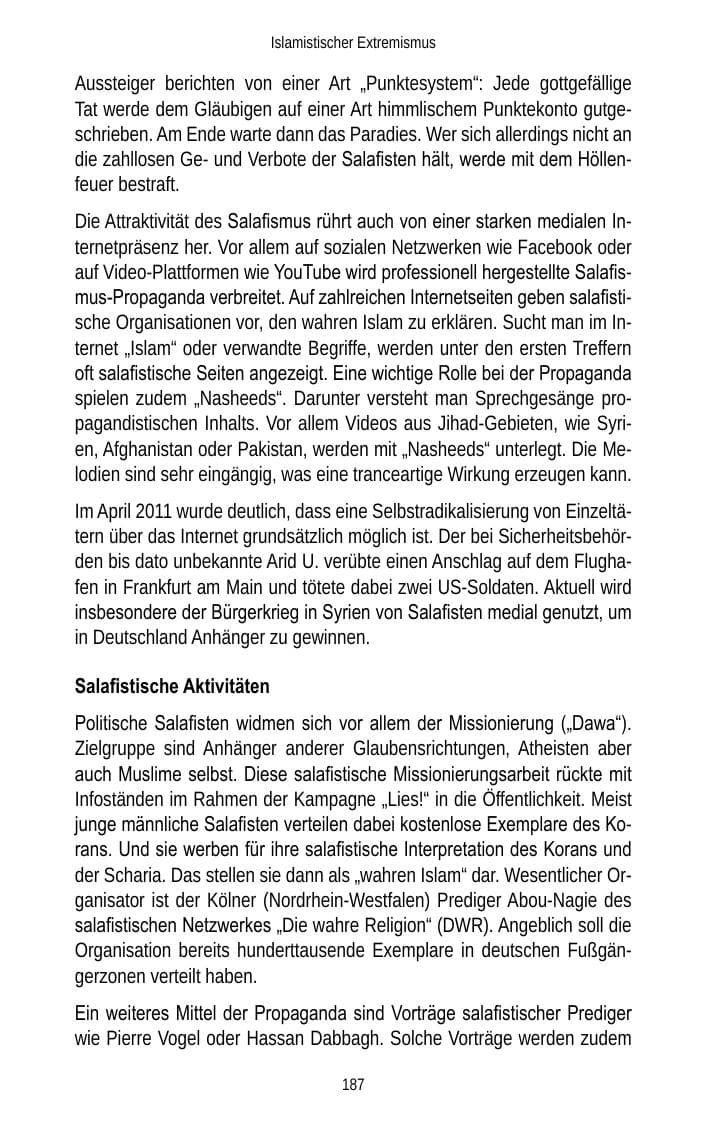 Seite 189 des Verfassungsschutzbericht 2013 Brandenburg