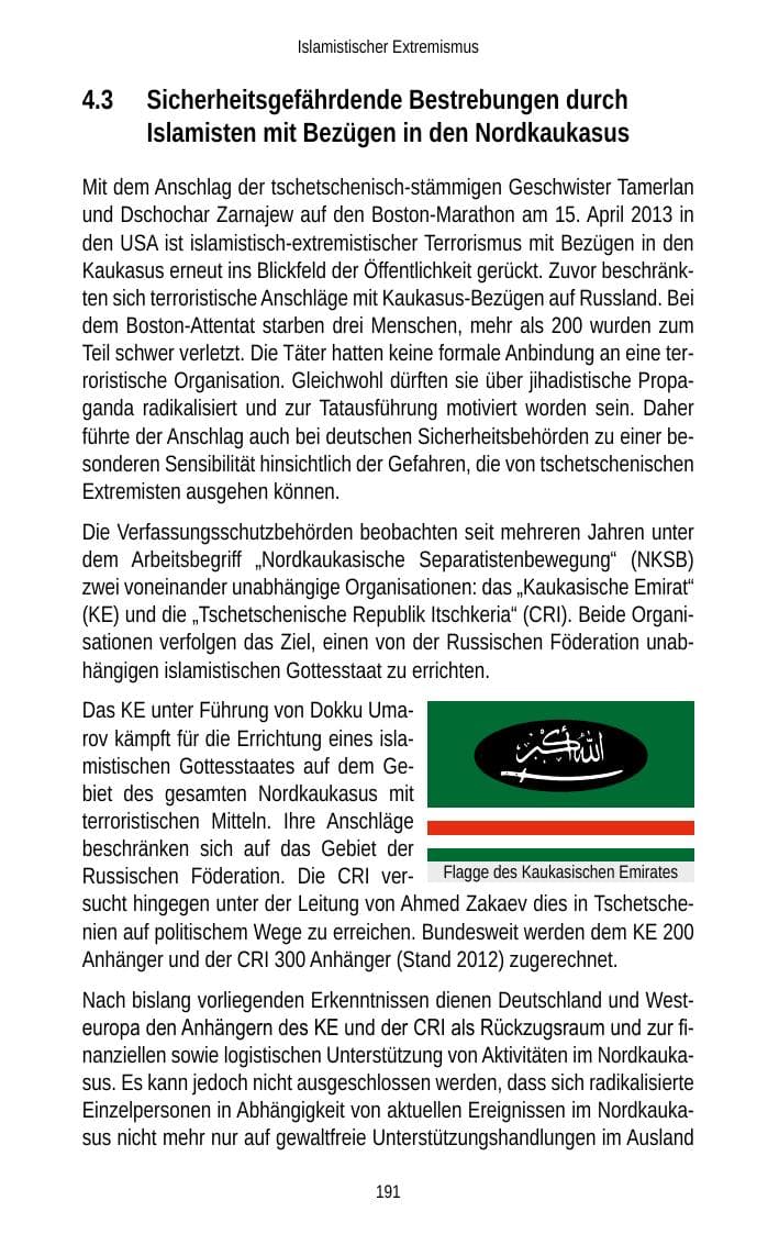 Seite 193 des Verfassungsschutzbericht 2013 Brandenburg