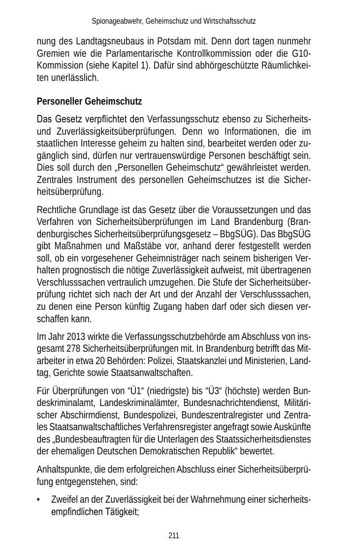 Seite 213 des Verfassungsschutzbericht 2013 Brandenburg