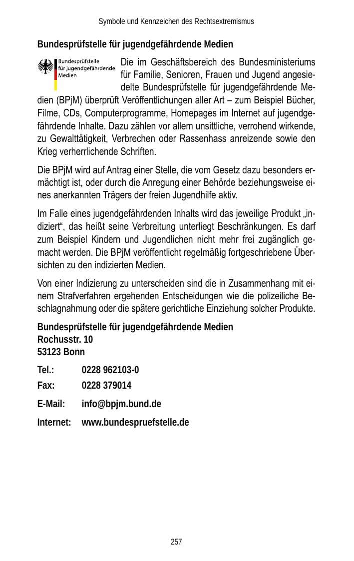 Seite 259 des Verfassungsschutzbericht 2013 Brandenburg