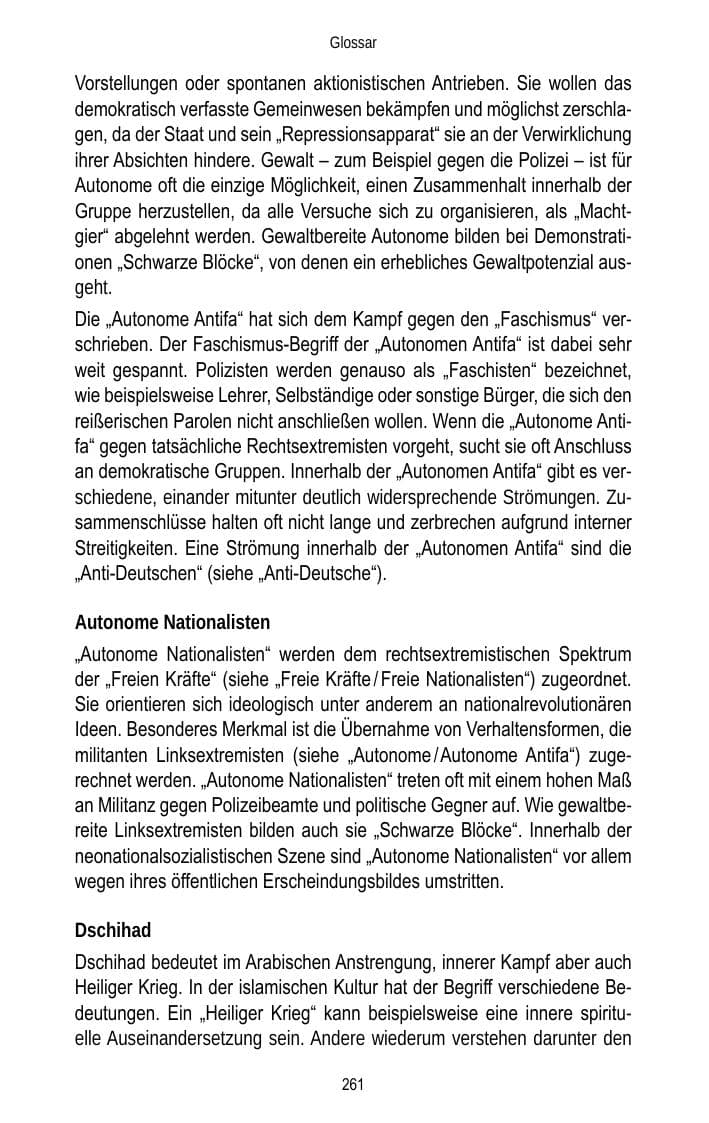 Seite 263 des Verfassungsschutzbericht 2013 Brandenburg