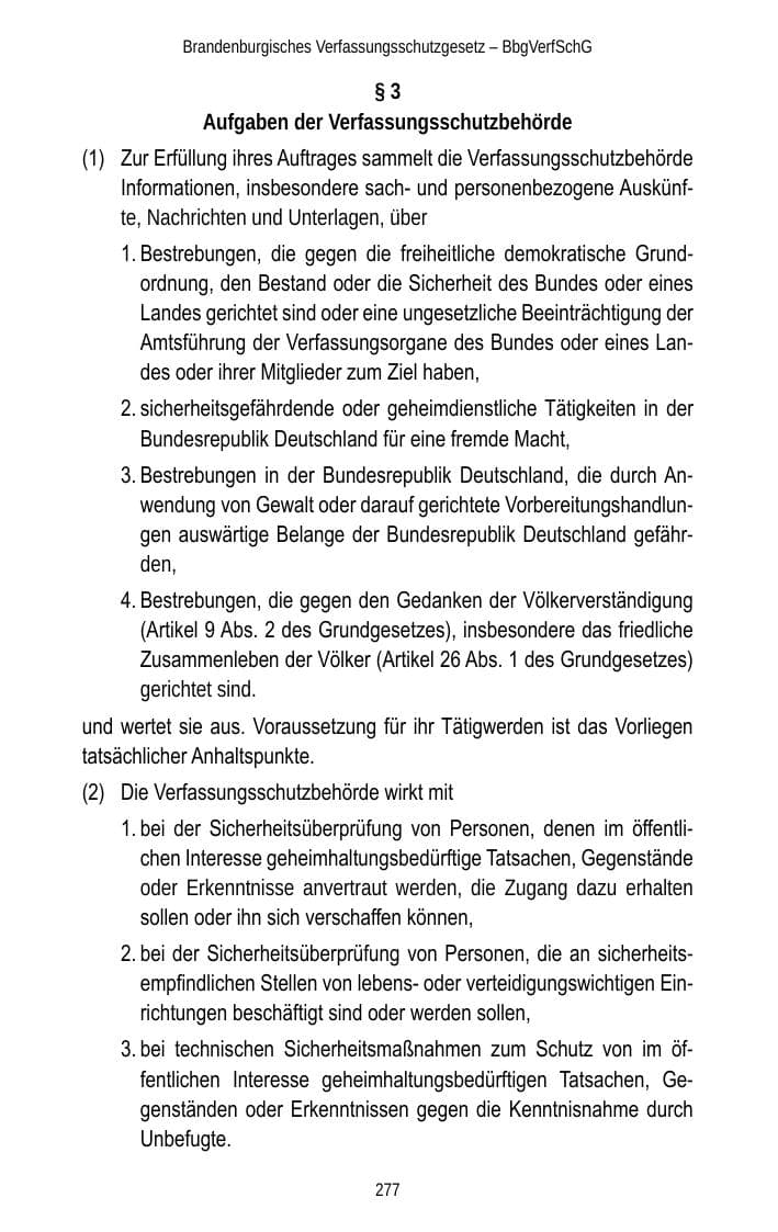 Seite 279 des Verfassungsschutzbericht 2013 Brandenburg