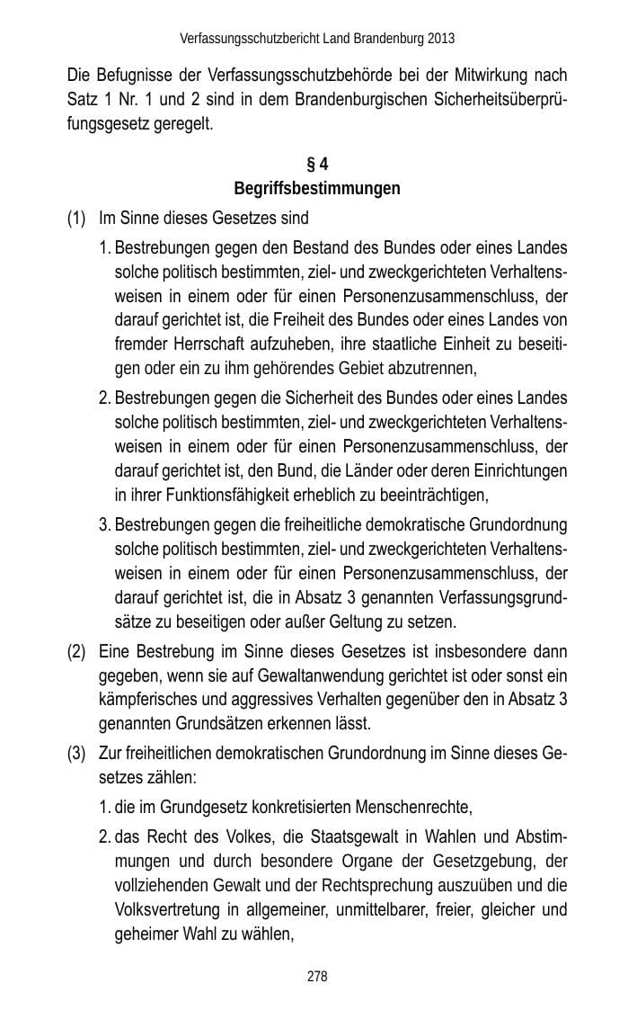 Seite 280 des Verfassungsschutzbericht 2013 Brandenburg