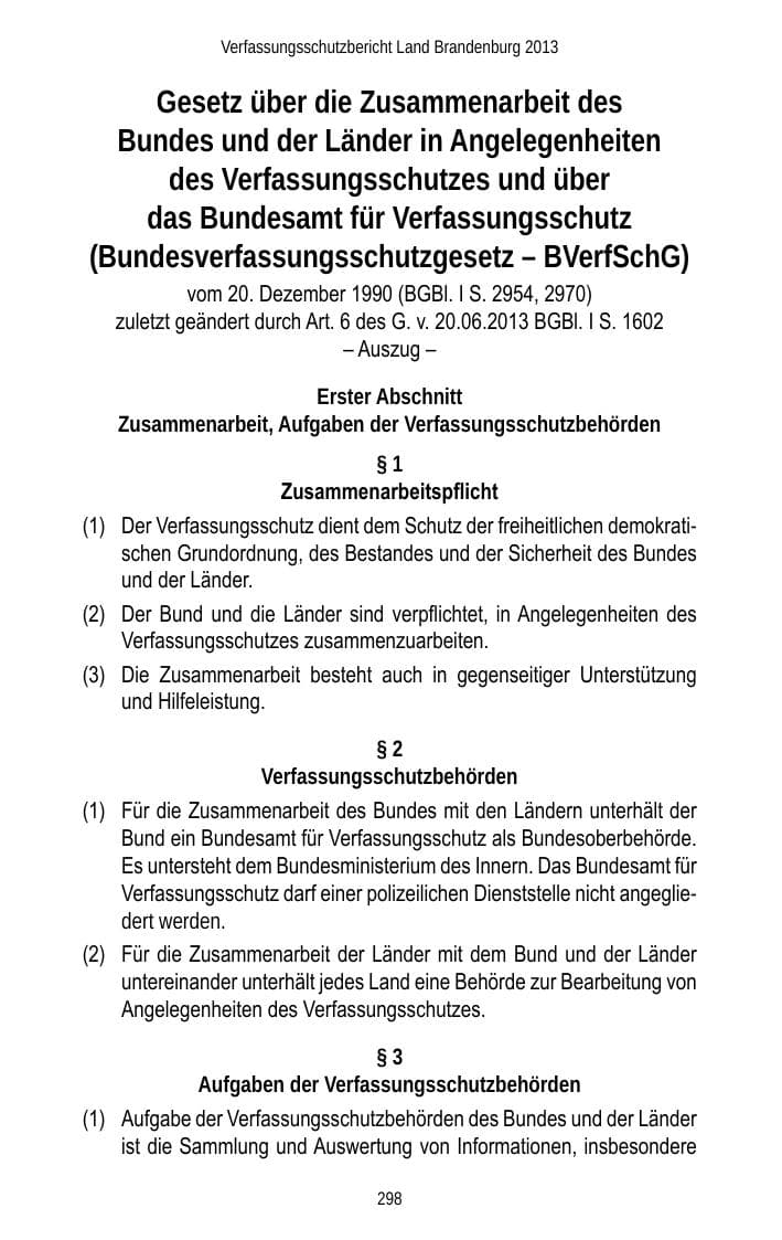 Seite 300 des Verfassungsschutzbericht 2013 Brandenburg