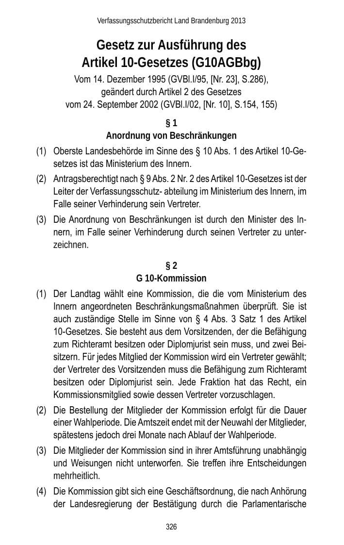Seite 328 des Verfassungsschutzbericht 2013 Brandenburg