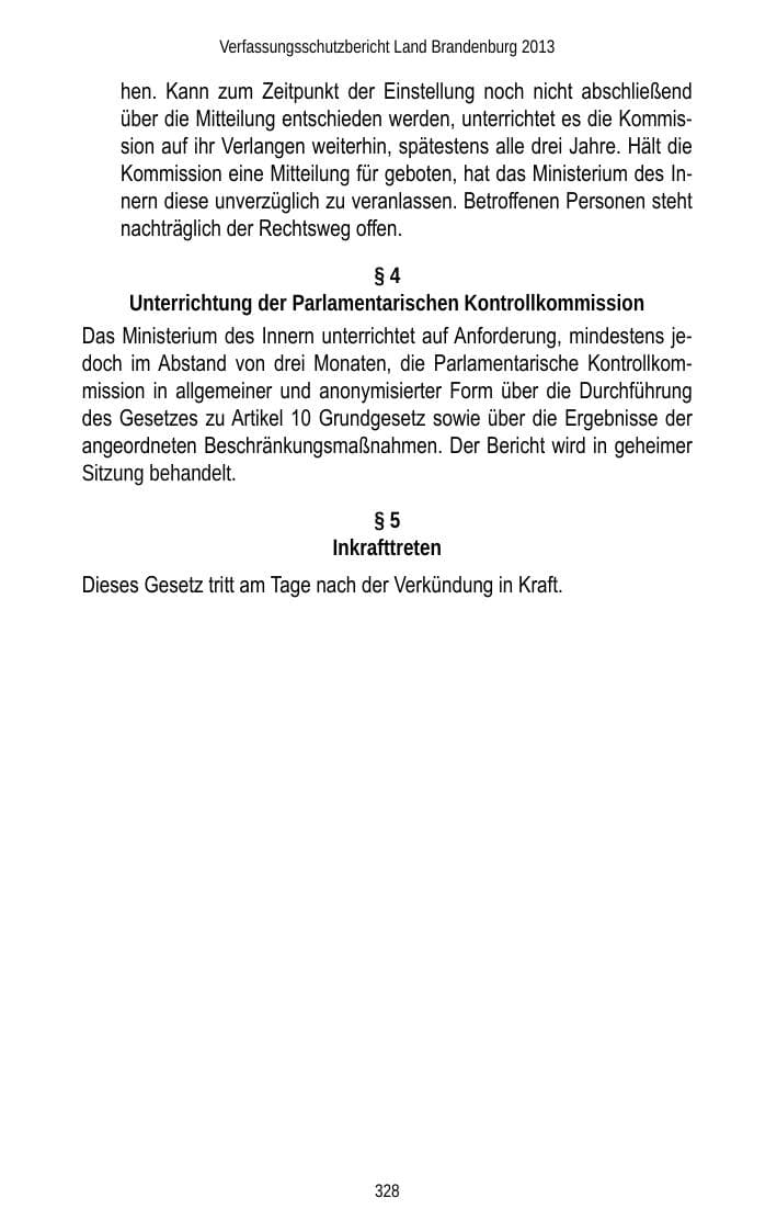 Seite 330 des Verfassungsschutzbericht 2013 Brandenburg