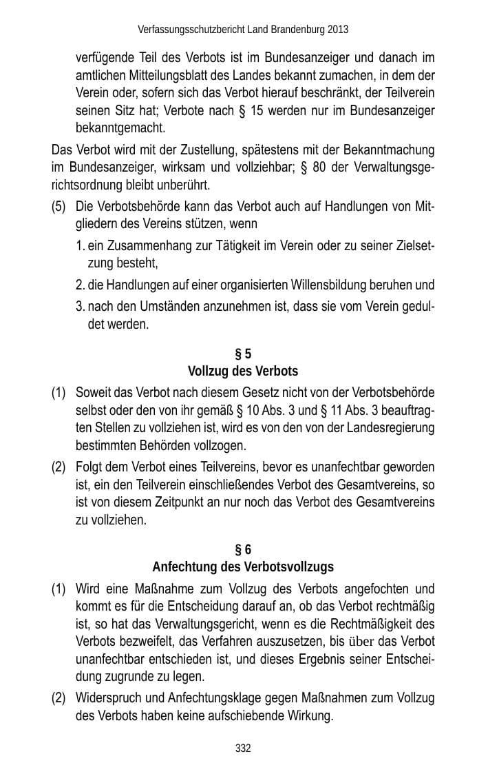 Seite 334 des Verfassungsschutzbericht 2013 Brandenburg