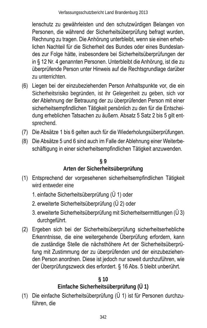 Seite 344 des Verfassungsschutzbericht 2013 Brandenburg
