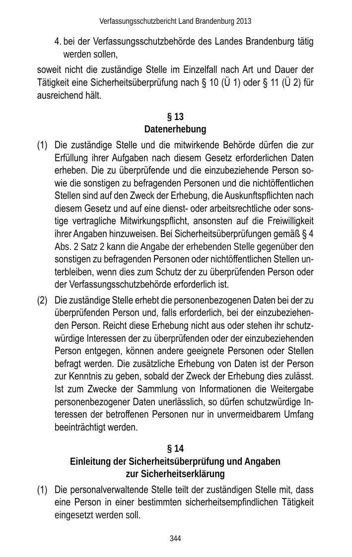 Seite 346 des Verfassungsschutzbericht 2013 Brandenburg