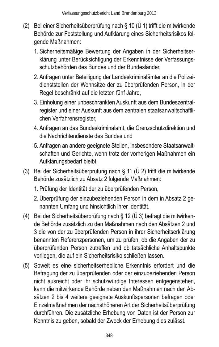 Seite 350 des Verfassungsschutzbericht 2013 Brandenburg