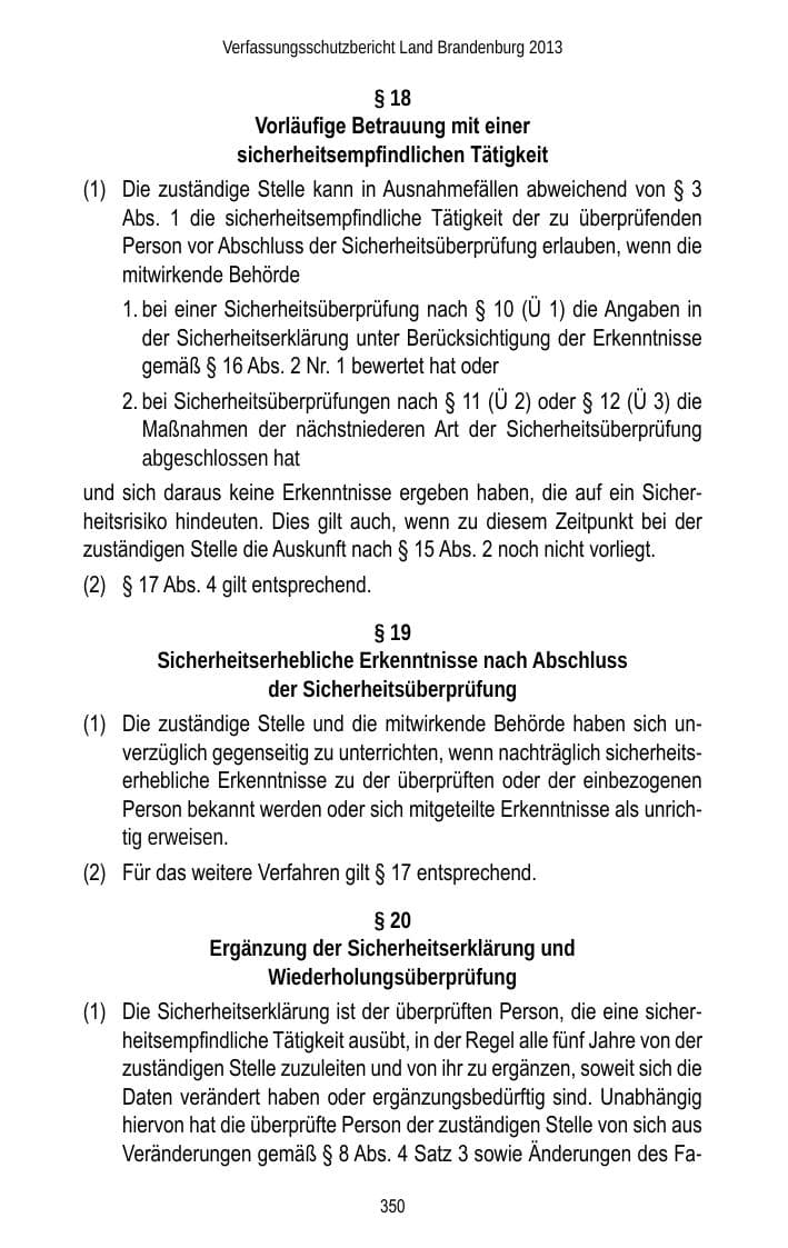 Seite 352 des Verfassungsschutzbericht 2013 Brandenburg