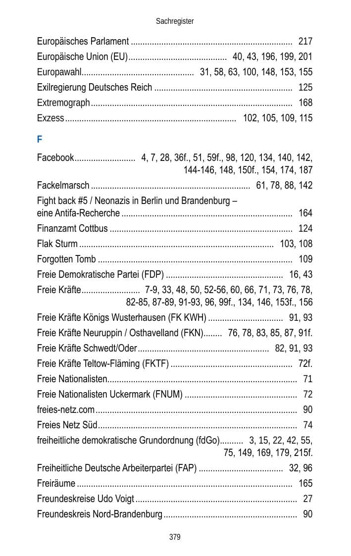 Seite 381 des Verfassungsschutzbericht 2013 Brandenburg