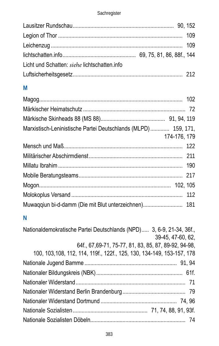 Seite 385 des Verfassungsschutzbericht 2013 Brandenburg