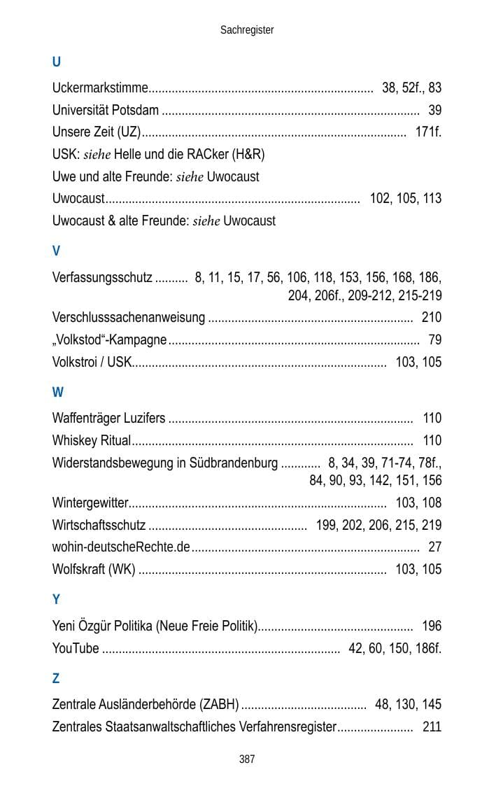Seite 389 des Verfassungsschutzbericht 2013 Brandenburg