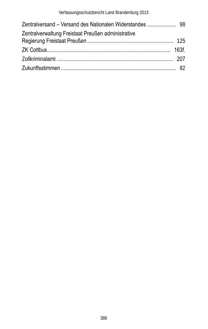 Seite 390 des Verfassungsschutzbericht 2013 Brandenburg