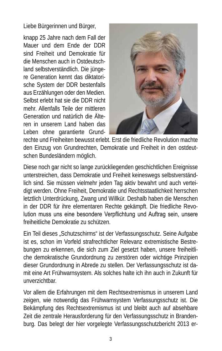 Seite 5 des Verfassungsschutzbericht 2013 Brandenburg